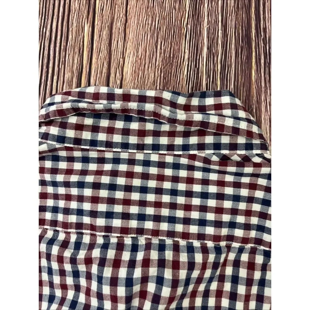J Crew Slim Untucked Flex Washed Plaid Button Down Shirt Men's Size Medium